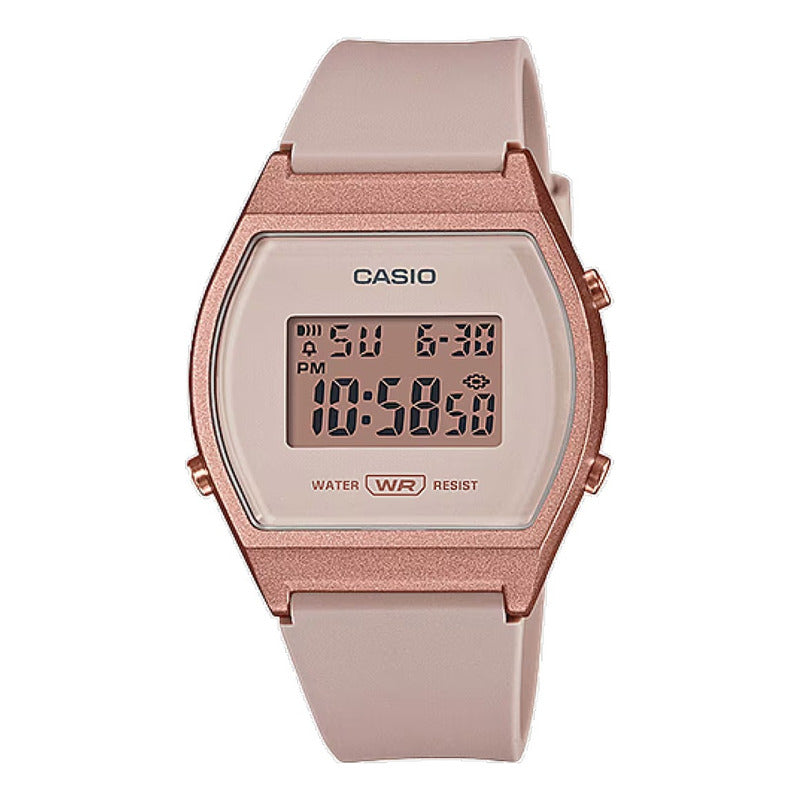 Reloj Casio Youth Digital Resina Dama Lw-204-4b Original Rosa Oro Rosa