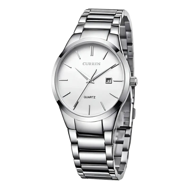 Reloj Curren Krea101902 Cuarzo Hombre Plateado Blanco