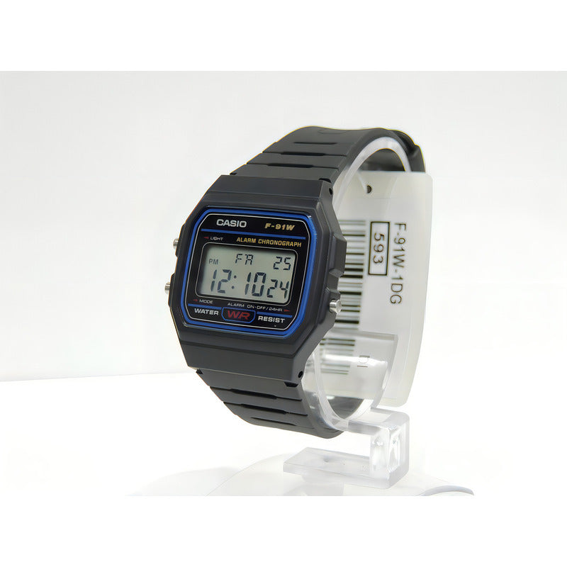 Reloj De Pulsera Casio Collection F-91 De Cuerpo Color Negro Gris