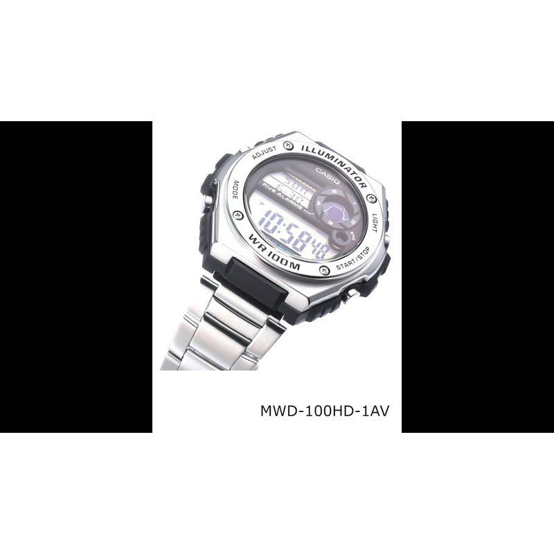Reloj Casio Mwd-100hd-1av 100m Sumergible Original Color De La Correa Negro