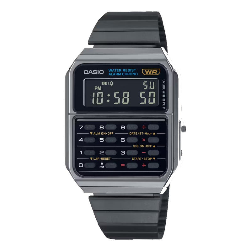 Reloj Calculadora Clasico Casio Ca-500wegg-1b Original Negro Gris