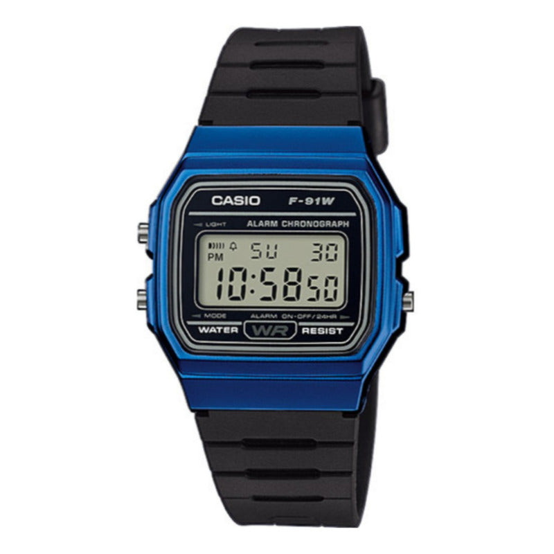 Reloj De Pulsera Casio Collection F-91wm-2a Relojesymas Negro Gris