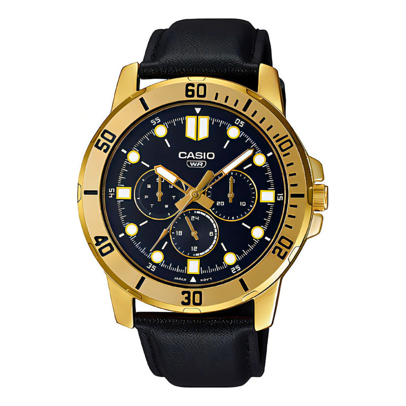 Reloj Casio Hombre Mtp-vd300gl-1eudf Negro Dorado