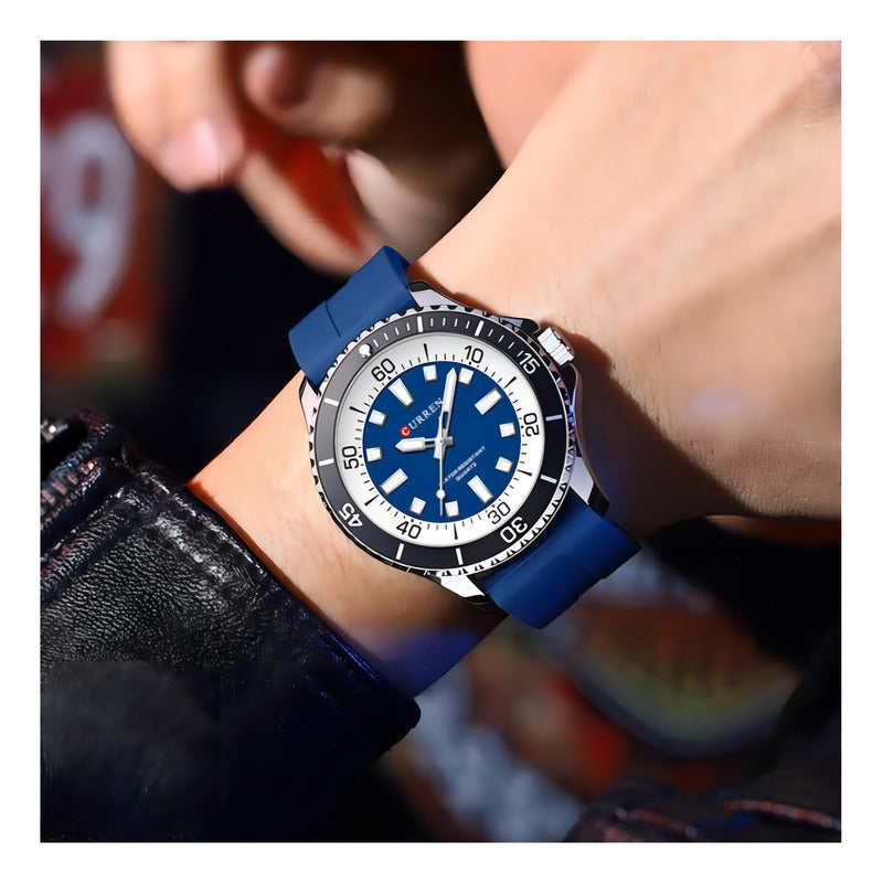 Reloj Curren Kred9201 Azul Hombre Plateado