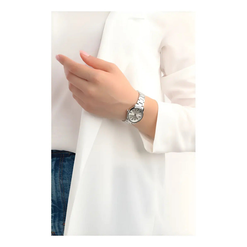 Reloj Casio Mtp1303d-7av De Cuarzo Para Hombre Con Correa De Acero Plateado Blanco