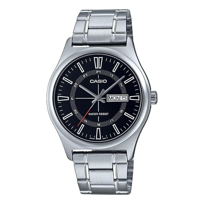 Reloj De Hombre Casio Mtp-v006d-1c Original  Plateado Negro