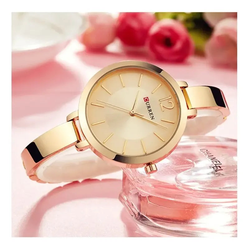 Correa De Reloj Analógica Mujer Curren 9012-4 Dorado