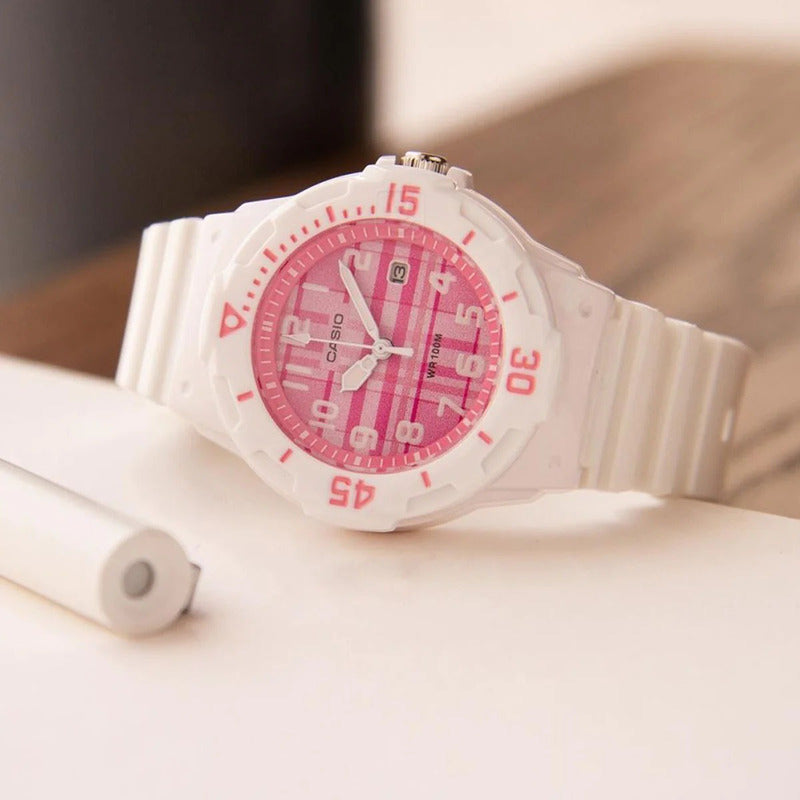 Reloj Casio Sport Lrw-200h-4cvdf Relojesymas Blanco Blanco Rosa