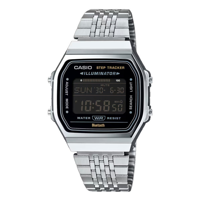 Reloj Casio Digital Metal Bluetooth Abl-100we-1b Original Plateado Negro