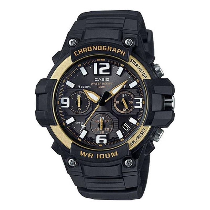 Reloj Casio Mundial Mcw-100h-9a2vdf G-shock Unisex De Resina Color De Correa Negro Dorado