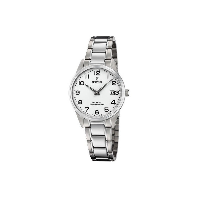 Reloj Festina F20509/1 Acero Dama Sumergible Plateado Blanco
