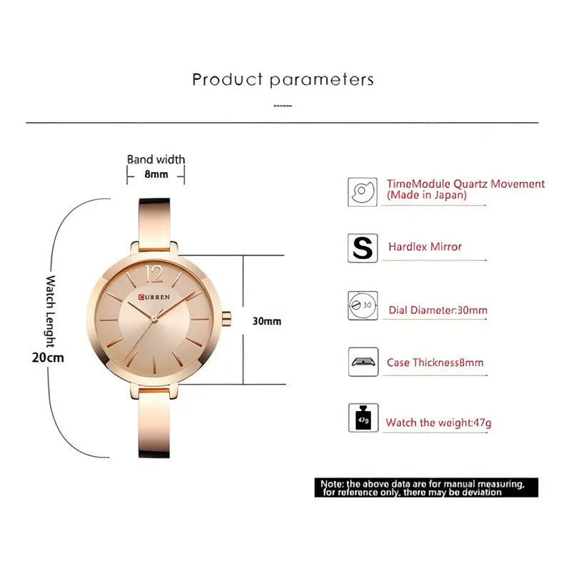 Reloj Curren De Dama C9012 Hermoso Color Del Bisel Rose Coffee