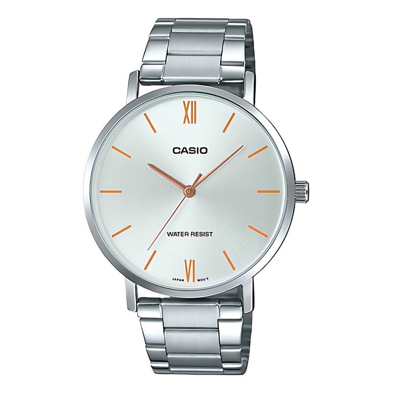Reloj Pulsera Casio Mtp-vt01d-7b Con Correa De Acero Inoxidable Color Plateado