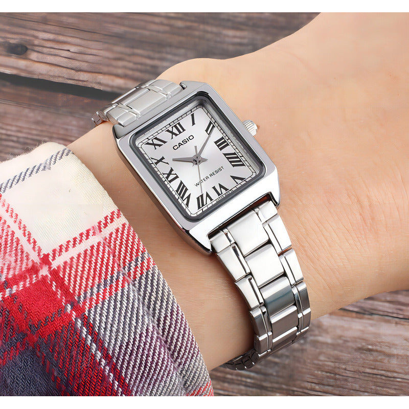 Reloj Casio Ltp-v007d-7b Numeros Romanos Casiocentro Plateado