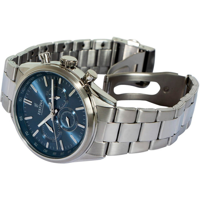 Reloj Hombre Festina Metal F16820 Colores  Relojesymas Plateado 2 Azul