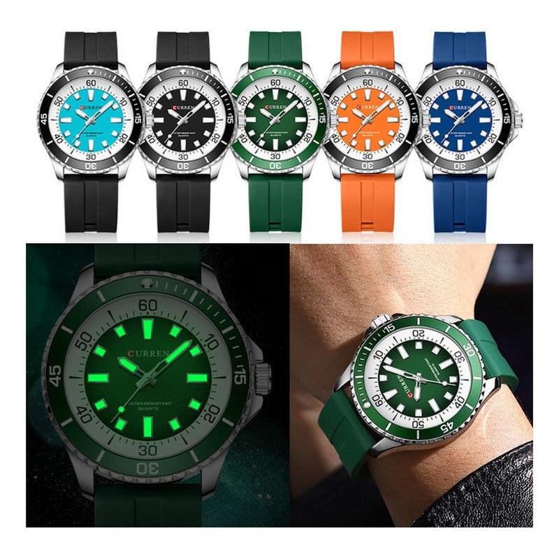 Relojes De Cuarzo Para Hombre Curren Luminous Fashion Color Del Fondo Naranja