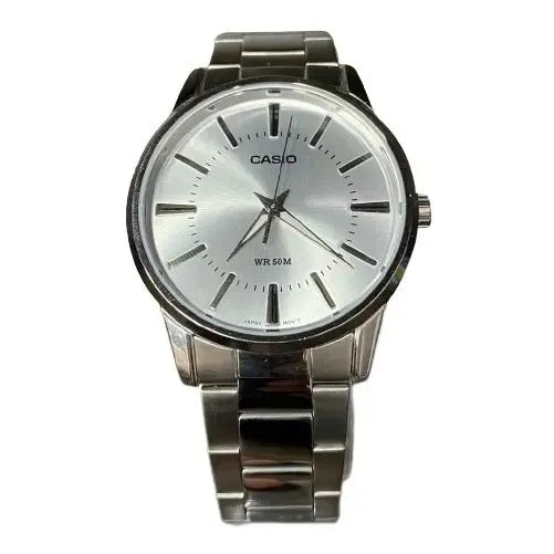 Reloj Casio Mtp1303d-7av De Cuarzo Para Hombre Con Correa De Acero Plateado Blanco