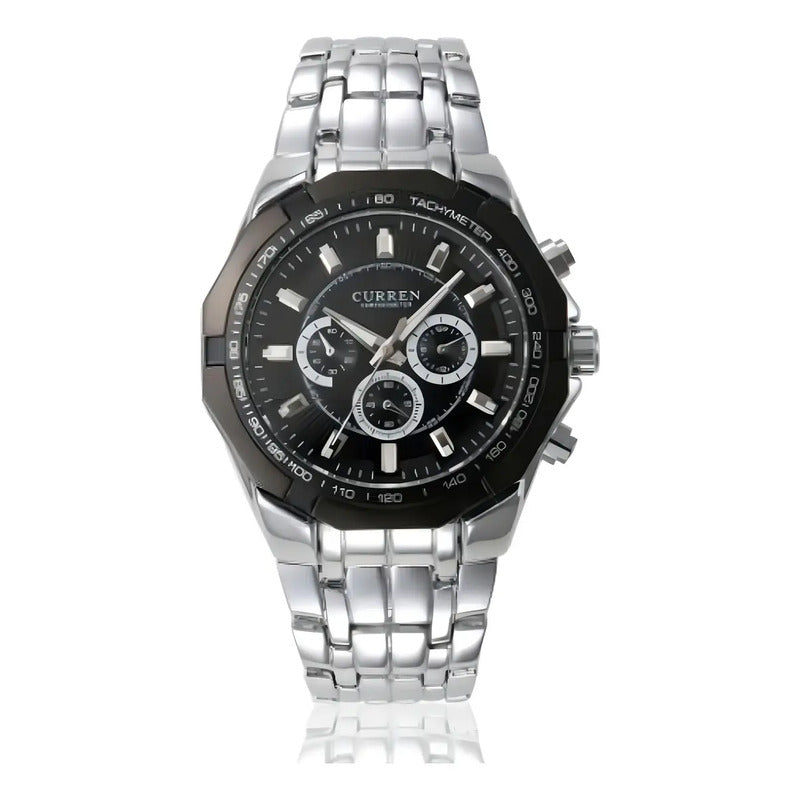 Reloj Curren Kre0401 Plateado Hombre Negro