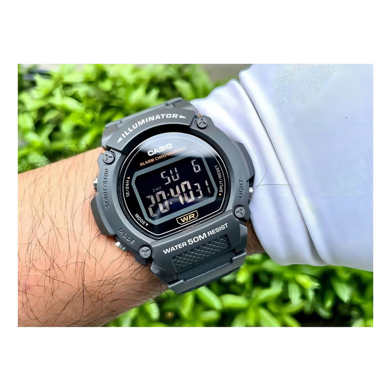 Reloj Casio W219h-8bvdf Digital Hombre Correa - Fondo 8b Grafito Negro