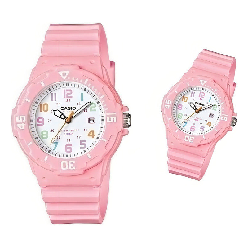 Reloj Casio Dama Lrw-200h-4b2vdf Rosa Chicle Blanco
