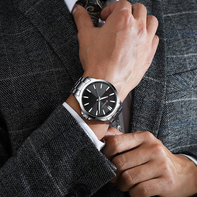 Curren 8322 Hombre Reloj Deportivo Hombre Reloj Hombre Imper Correa Negro/blanco Bisel Negro/blanco Fondo Negro/blanco