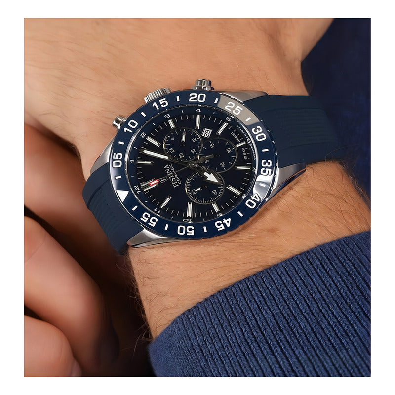 Reloj Festina F20515/1 Hombre Plateado Ceramic /marisio Azul