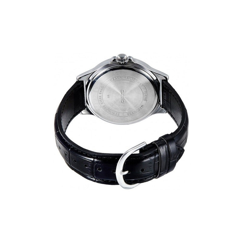 Reloj Casio Mtp-v002l-7b3, Hombre Original Negro Plateado Blanco