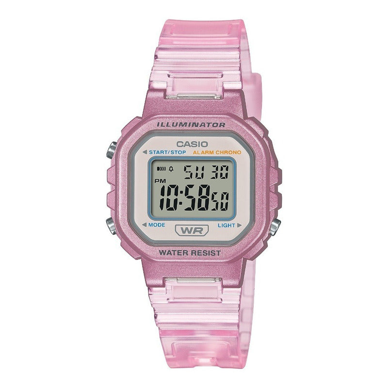 Pre-compra Reloj Casio Core Pop La-20whs-4a Relojesymas Color Del Bisel Rosa Rosa Claro Gris Claro