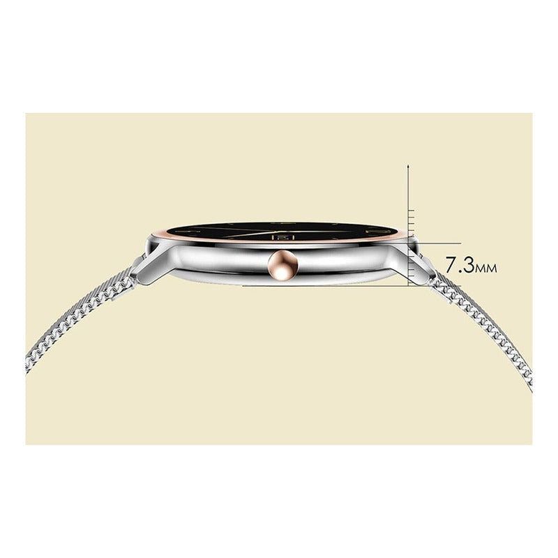 Reloj Smartwatch R18 Plateado Metal Bluetooth  Milanese Dorado
