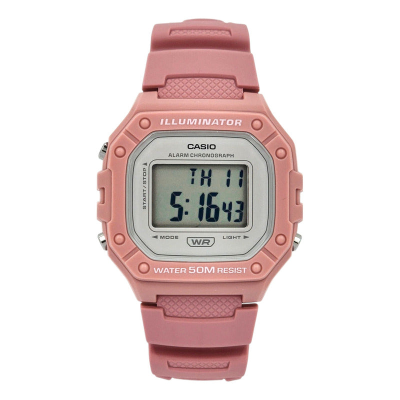 Reloj Deportivo Casio W-218hc-4av Rosa Gris