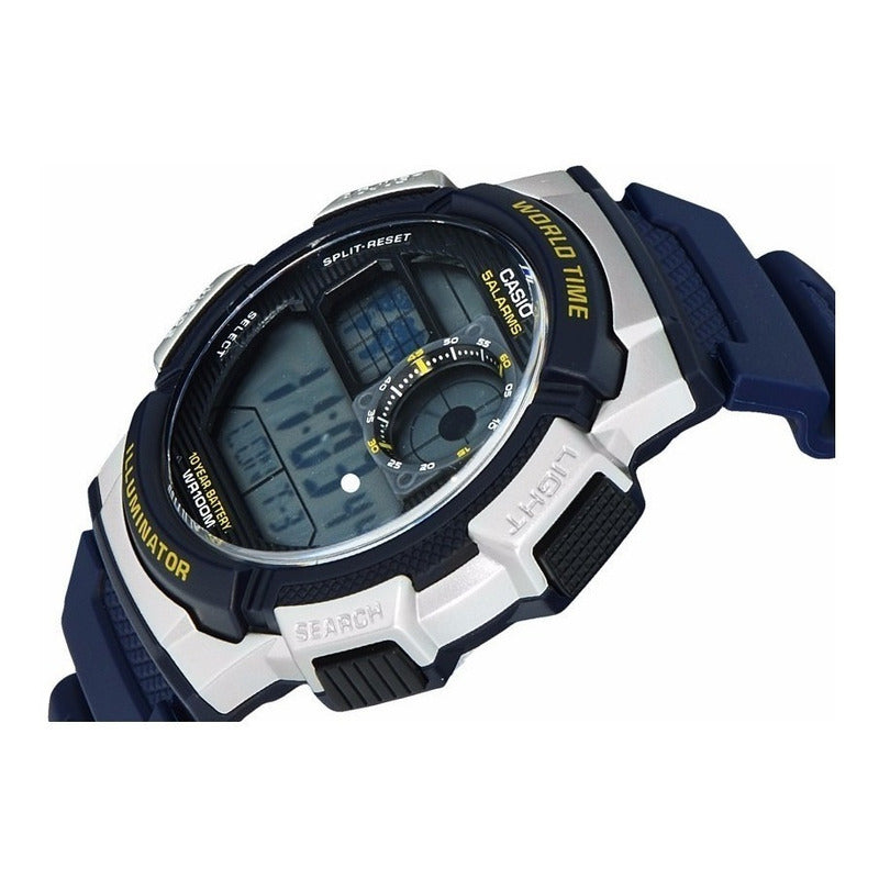 Reloj De Pulsera Casio Youth Series Ae-1000w-2a Relojesymas Azul Negro
