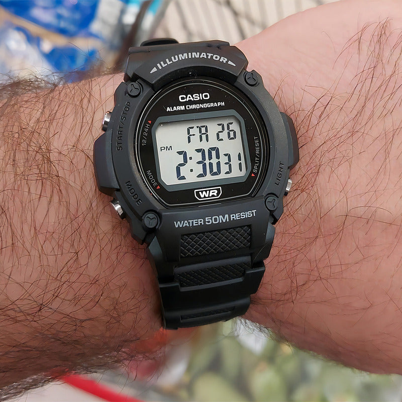 Reloj Casio Digital W-219h-1avdf Negro Gris