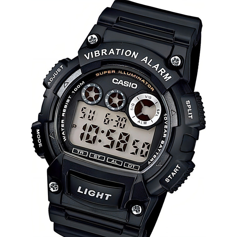 Reloj Casio Modelo: W-735h-1a Negro Sumergible