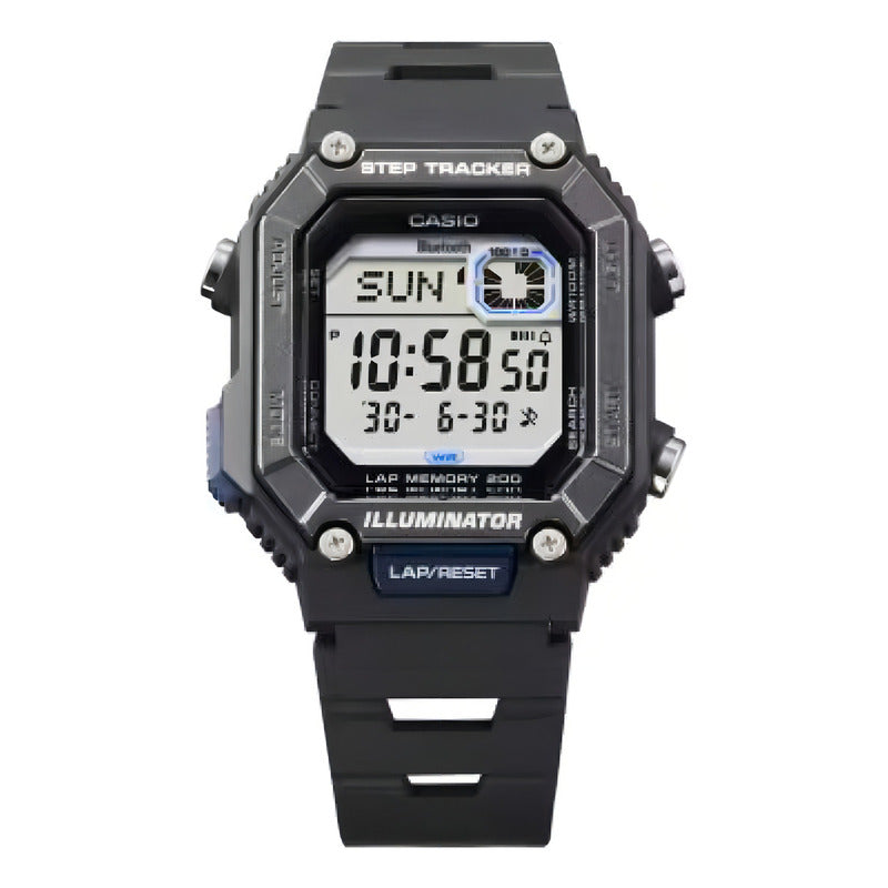 Reloj Casio Caballero Ws-b1000 Conectividad Bluetooth Correa Negro Bisel Negro Fondo Negro