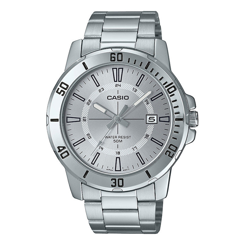 Reloj Pulsera Casio Mtp-vd01d-7cvudf Con Correa De Acero Inoxidable Color Plateado