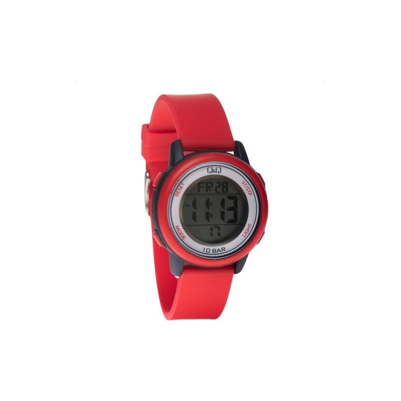 Reloj Q&q Mujer Verde Casual Digital M208j003y Color De La Correa Rojo