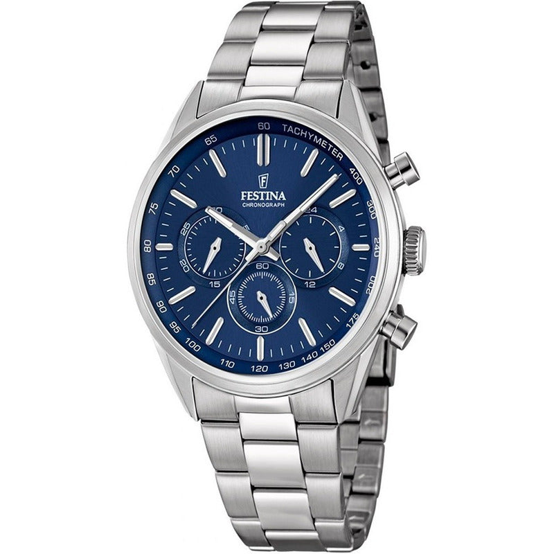 Reloj Hombre Festina Metal F16820 Colores  Relojesymas Plateado 2 Azul