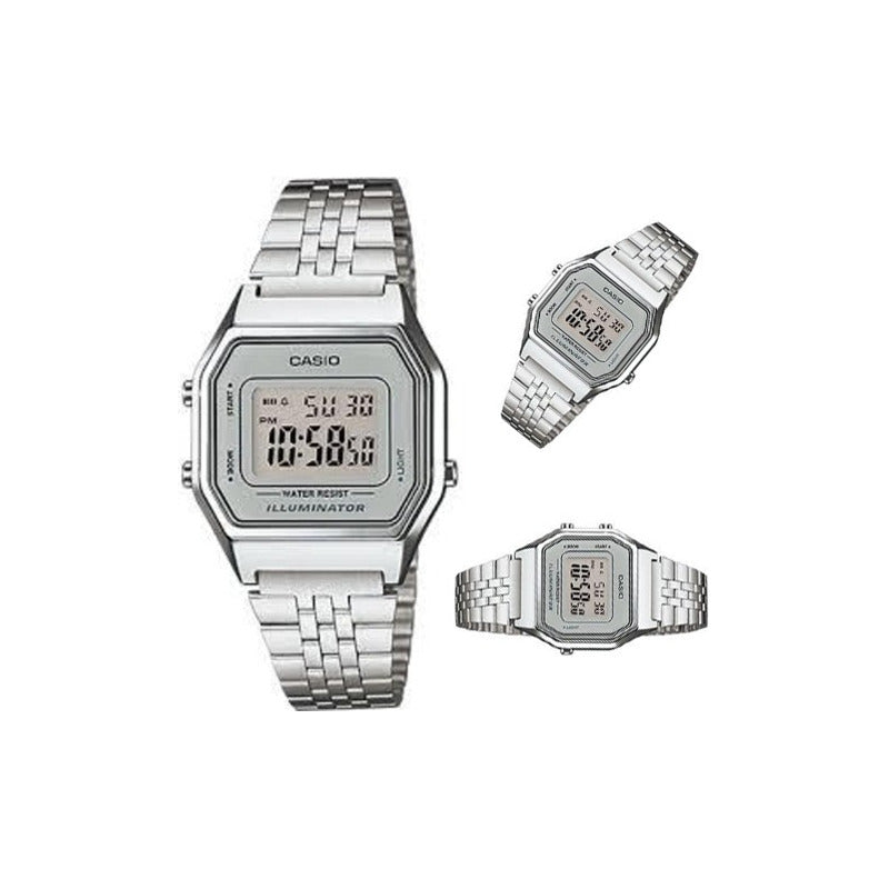Relojes Pulsera Casio Dama La-680wa-7d Original - Acero - Plata - Digital