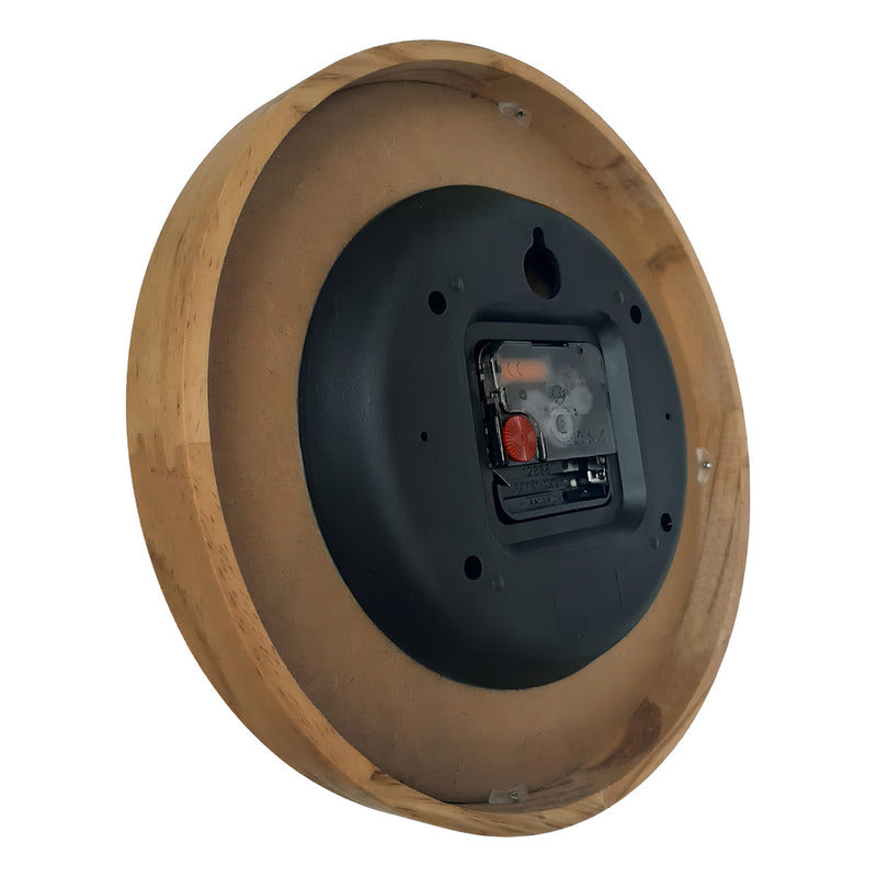Reloj De Pared Clásico Siklos 20cm Madera Silencioso Color Marrón Oscuro Ma Blanco