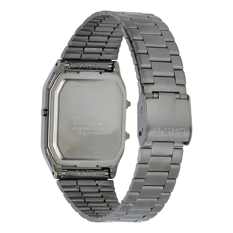 Reloj Casio Aq-230 Analógico-digital Plateado Con Alarma Blanco