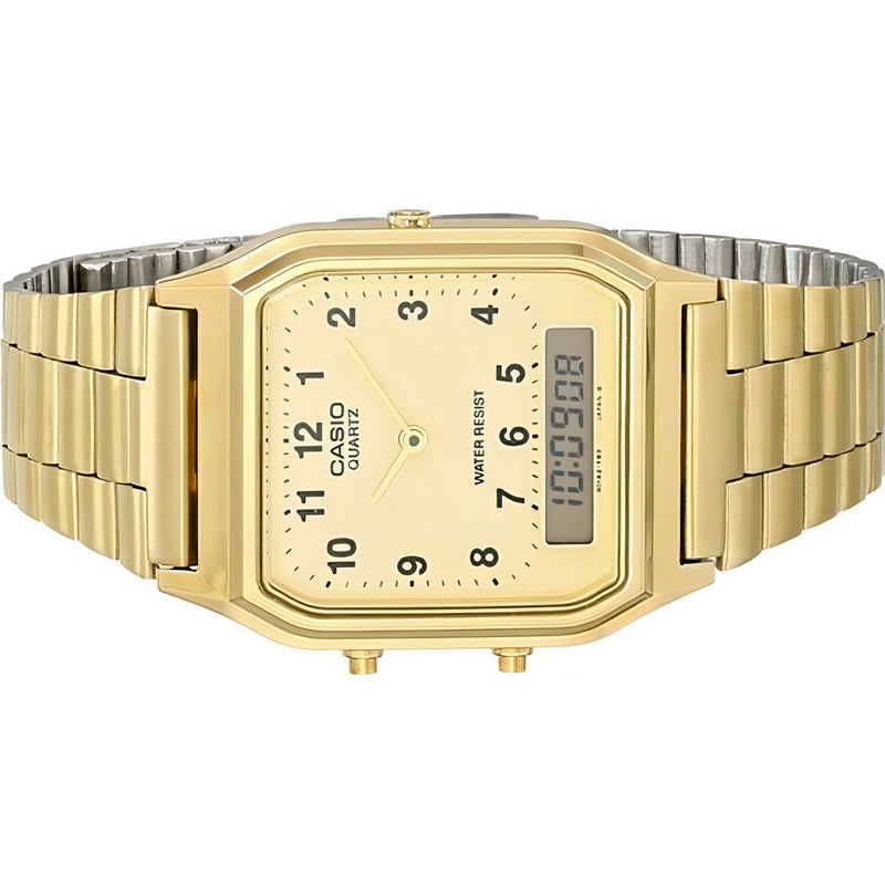 Reloj Casio Vintage Dorado Para Hombre Con Cronógrafo Y Alarma