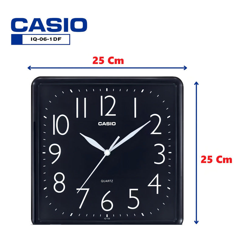 Reloj Pared Casio Iq-06-1df Color De La Estructura Negro Negro (1)