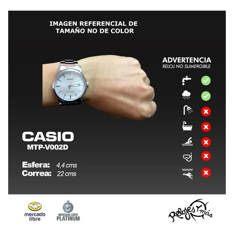Reloj Casio Hombre Mtp-v002d Colores Surtidos/relojesymas