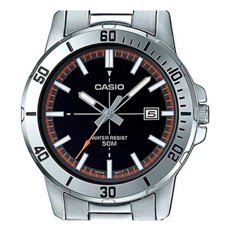 Reloj De Pulsera Casio Dress Mtp-vd01d-1e2 Original Plateado Negro
