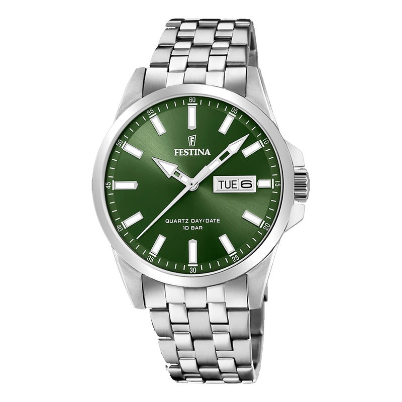 Reloj Festina The Originals F20357-5 Hombre Sumergible Verde Plateado