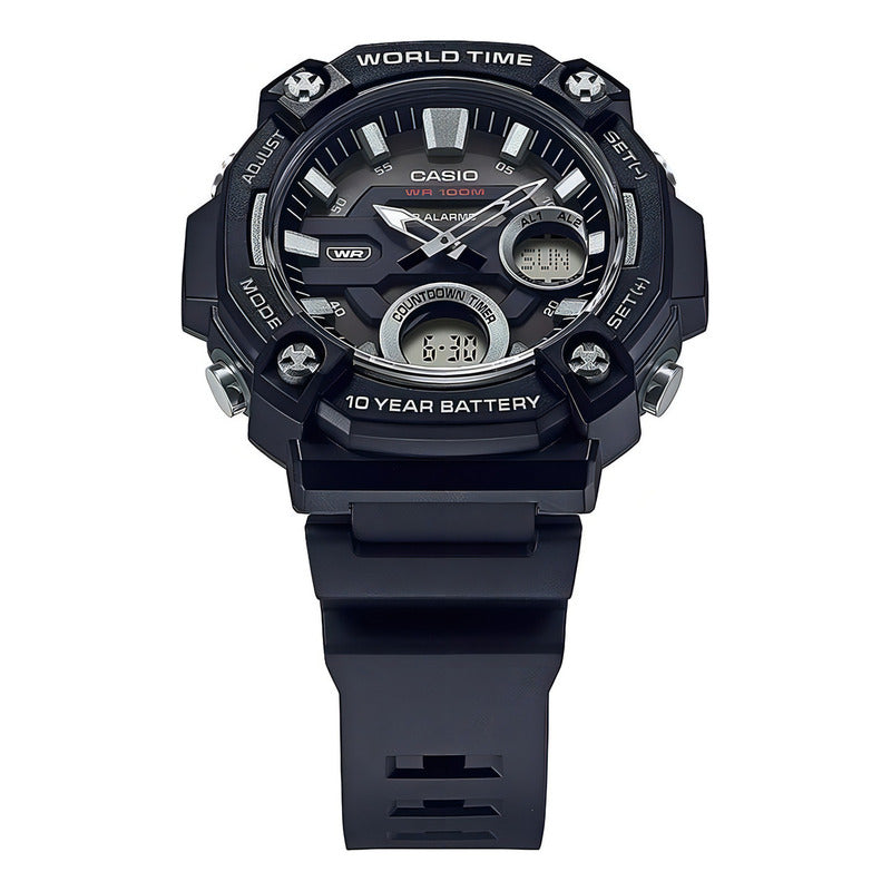 Reloj Casio Anadigi Aeq-120w-1avdf Negro Para Hombre
