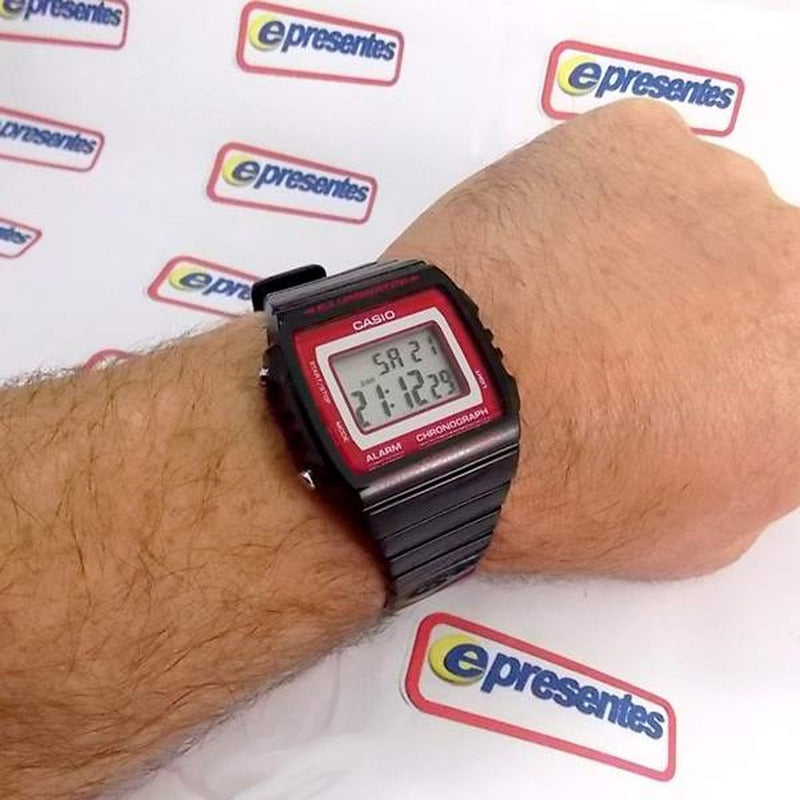 Reloj Casio W-215h-1a2 Hombre Digital Relojesymas Negro Rojo