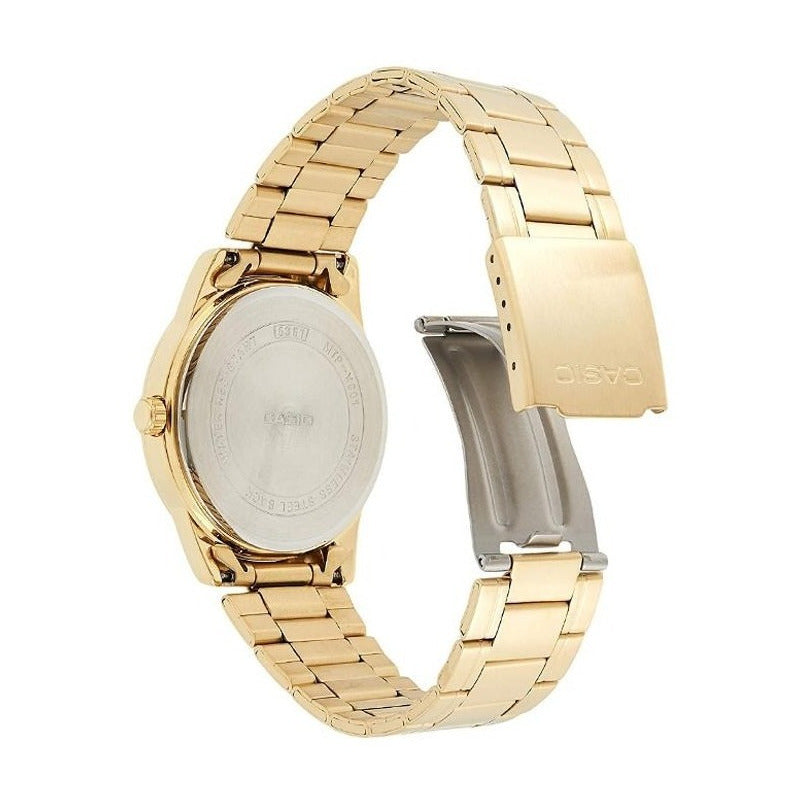 Reloj Pulsera Casio Mtp-v001g-9b Con Correa De Acero Inoxidable Color Dorado