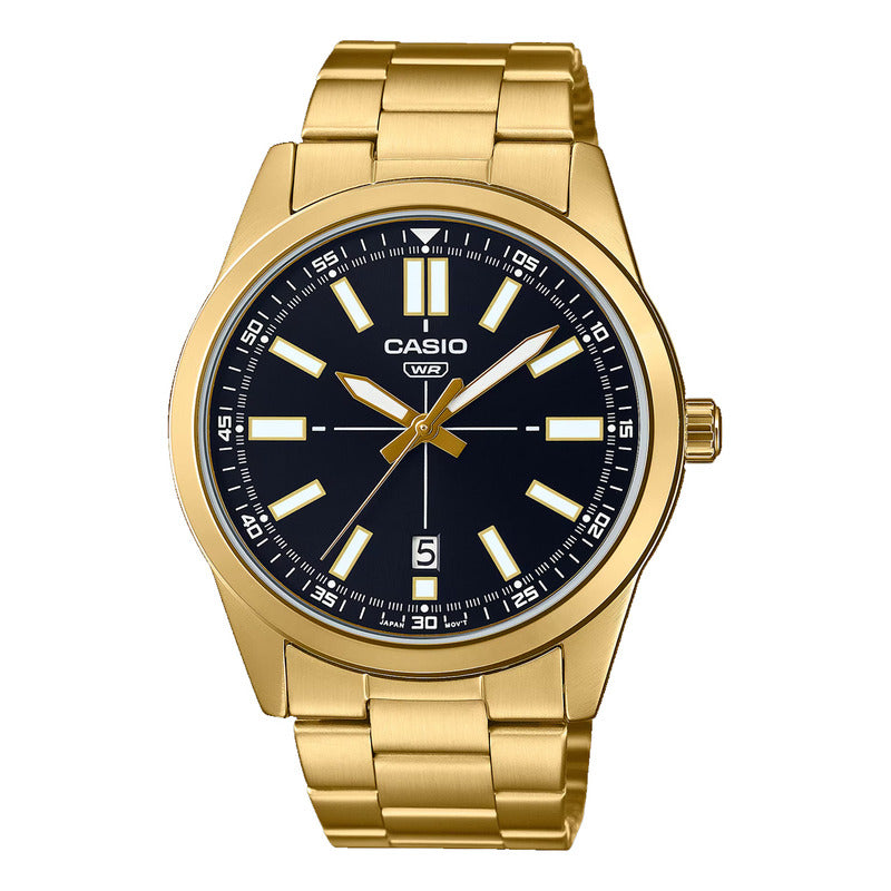 Relojes Pulsera Casio Metal Mtp-vd02g-1e Original Dorado Negro