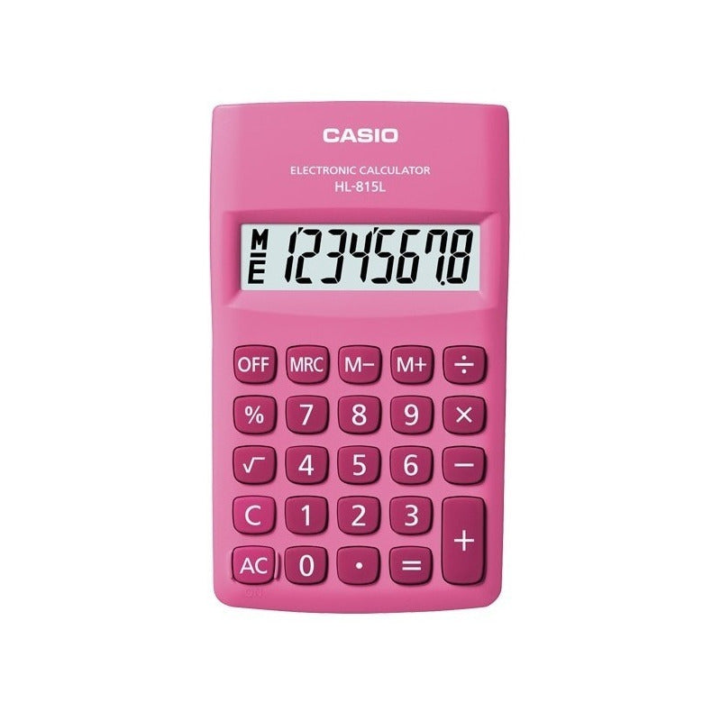 Calculadora Básica Casio Portatil Rosa Hl-815 Pk Color Rosa Rosa
